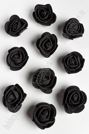 Головки цветов &quot;Роза&quot; мелкая 35 мм (100 шт) SF-2098, черный