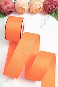 Лента репсовая 5 см*20 ярд &quot;1 сорт&quot; (SF-1350) неоновый ярко-оранжевый №142