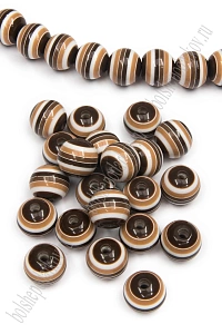 Бусины круглые 12 мм "Разноцветные полоски" (40 шт) SF-2245, №6