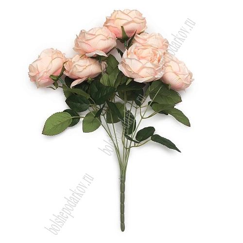 Букет декоративный 42см &amp;quot;Пионовидные розы&amp;quot; (SF-8125) персиковый