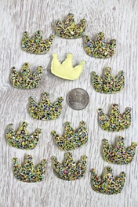 Патч 3D, россыпь пайеток "Корона" 3,7*3,2 см (20 шт) SF-1533, салатовый