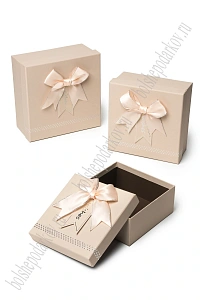 Коробки квадратные с бантом 3 в 1, 19*19*9,5 см, (SF-8227), бежевый №3