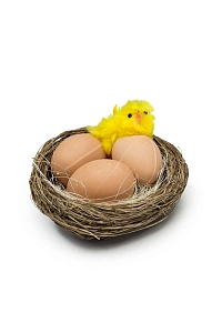 Пасхальный декор "Яйца в гнезде" 9,5 см (1 шт) SF-7863, №1, в ассортименте