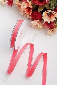 Лента репсовая с люрексом Premium 1,2 см (SF-711) ярко-розовый №159