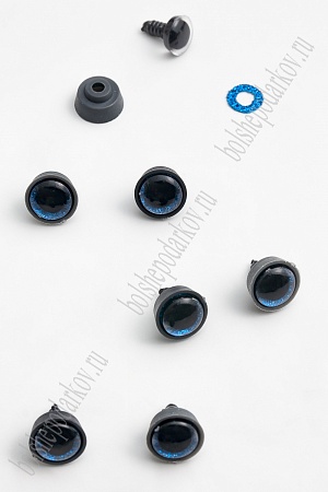 Фурнитура &quot;Глазки для игрушек&quot; 12 мм, с заглушками (20 шт) SF-6093, синий №1