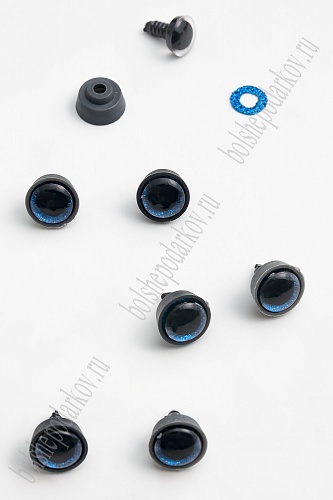 Фурнитура &amp;quot;Глазки для игрушек&amp;quot; 12 мм, с заглушками (20 шт) SF-6093, синий №1
