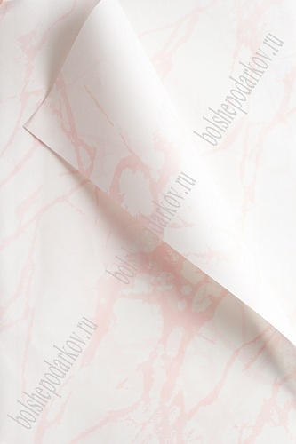 Бумага упаковочная 58*58 см &amp;quot;Мраморная&amp;quot; (20 шт) SF-2365, белый/розовый