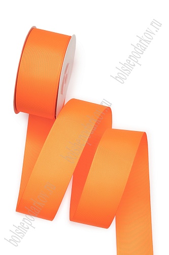 Лента репсовая 4 см*20 ярд &amp;quot;1 сорт&amp;quot; (SF-1349) неоновый ярко-оранжевый №142