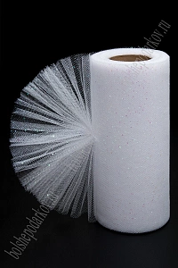 Фатин с блестками  15 см*25 ярд (SF-604) белый №2