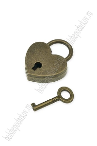 Замок для шкатулок и сундучков 25*32 мм (SF-7974) бронза