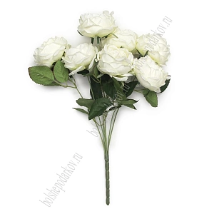 Букет декоративный 42см "Пионовидные розы" (SF-8125) кремовый