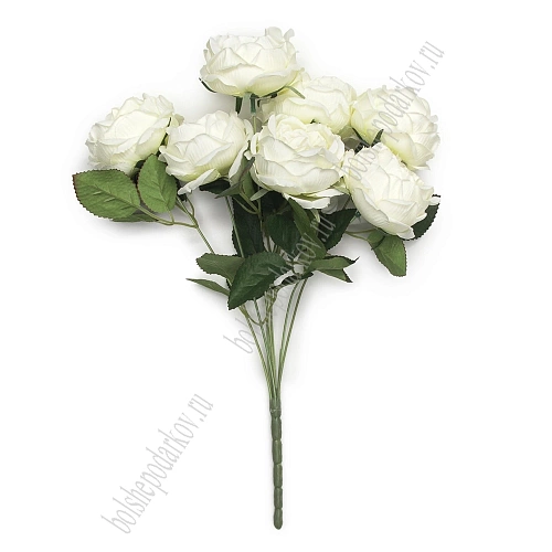 Букет декоративный 42см &amp;quot;Пионовидные розы&amp;quot; (SF-8125) кремовый