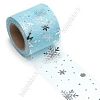 Фатин «Снежинки» 5,5 см*15 ярд (SF-5812) голубой/серебро №14