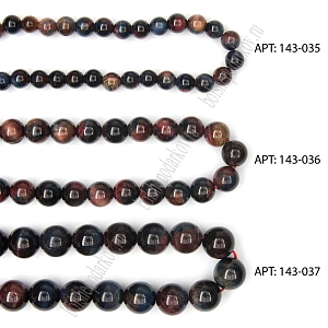 Бусины круглые на нитке 6 мм (SF-7590) тигровый глаз микс №1