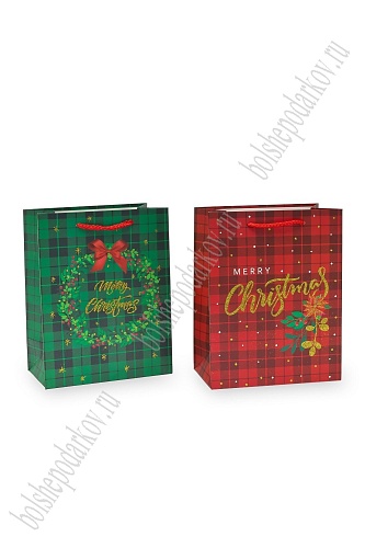 Пакет &amp;quot;Новогодний&amp;quot; 18*23*10 см (12 шт) SF-7567, микс №40