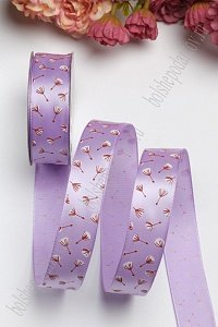 Лента атласная 2,5 см "Хлопок" Premium (SF-1304) фиолетовый №137 Лента атласная 2,5 см "Хлопок" Premium (SF-1304) фиолетовый №137