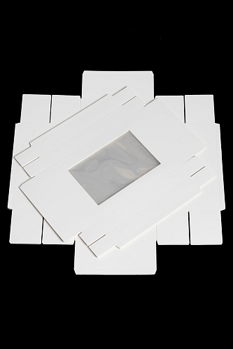 Коробка крафтовая с окошком 30*23*9 см (12 шт) SF-7168, белый