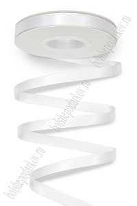 Лента атласная двусторонняя 1 см*25 ярд (SF-7881) белый №0005 Лента атласная двусторонняя 1 см*25 ярд (SF-7881) белый №0005