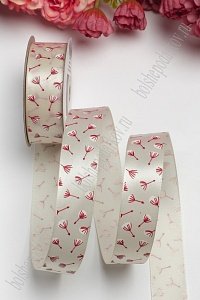 Лента атласная 2,5 см "Хлопок" Premium (SF-1304) бежевый №4 Лента атласная 2,5 см "Хлопок" Premium (SF-1304) бежевый №4