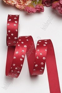 Лента атласная 2,5 см "Хлопок" Premium (SF-1304) красный №39 Лента атласная 2,5 см "Хлопок" Premium (SF-1304) красный №39