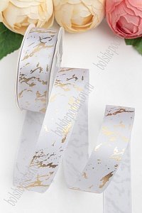 Лента атласная 2,5 см*20 ярд "Узор" SF-7028, белый №01 Лента атласная 2,5 см*20 ярд "Узор" SF-7028, белый №01