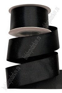 Лента атласная двусторонняя с люрексом 3,8 см*10 ярд (SF-7312) черный №30/серебро Лента атласная двусторонняя с люрексом 3,8 см*10 ярд (SF-7312) черный №30/серебро