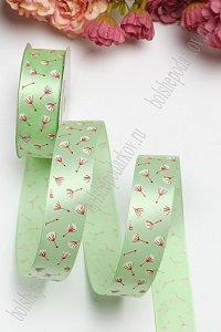 Лента атласная 2,5 см "Хлопок" Premium (SF-1304) салатовый Лента атласная 2,5 см "Хлопок" Premium (SF-1304) салатовый