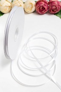 Лента атласная 0,6 см*100 ярд (SF-6018) белый №001 Лента атласная 0,6 см*100 ярд (SF-6018) белый №001
