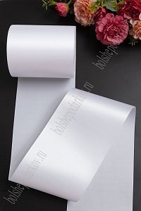 Лента атласная 10 см*25 ярд (SF-1371) белый №01 Лента атласная 10 см*25 ярд (SF-1371) белый №01