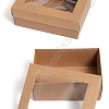 Коробка крафтовая с окошком 22*17*7,5 см (12 шт) SF-7116, натуральный