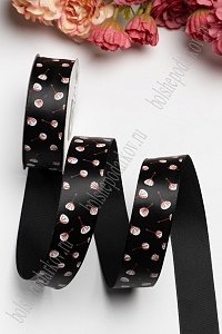 Лента атласная 2,5 см "Хлопок" Premium (SF-1304) черный №110 Лента атласная 2,5 см "Хлопок" Premium (SF-1304) черный №110